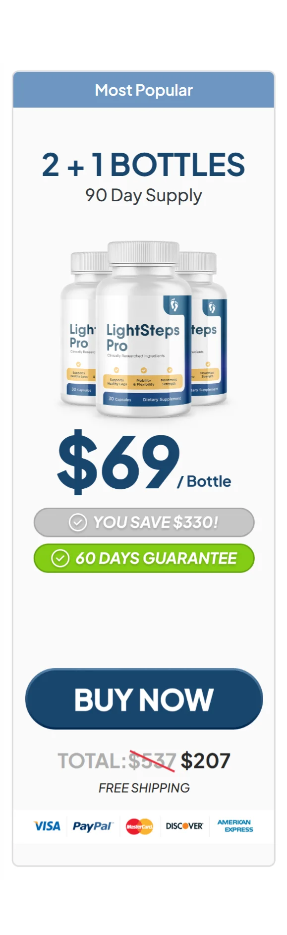 LightSteps Pro™ 3 bottles pricing